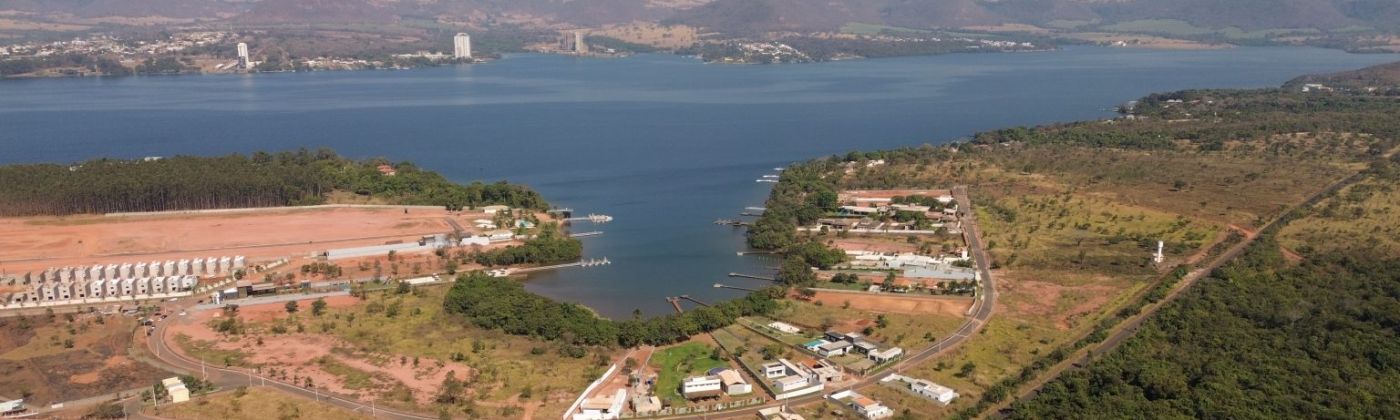 Vista aerea da represa de Rifaina